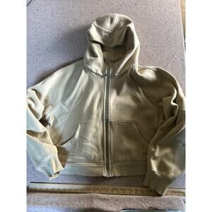 Lululemon Full Zip Crop Scuba Tan FLAWS XL/XXL